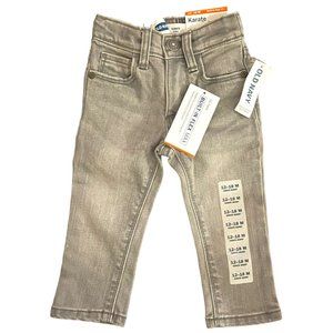 NWT Old Navy 12-18 Months Toddler Boys Karate Skinny Gray Jeans Denim Flex New